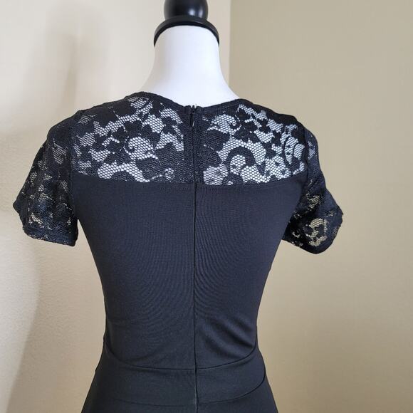 Pinup Rockabilly Little Black Dress, Size Small 50's 60's Retro, Flare Dress NEW - Picture 7 of 10